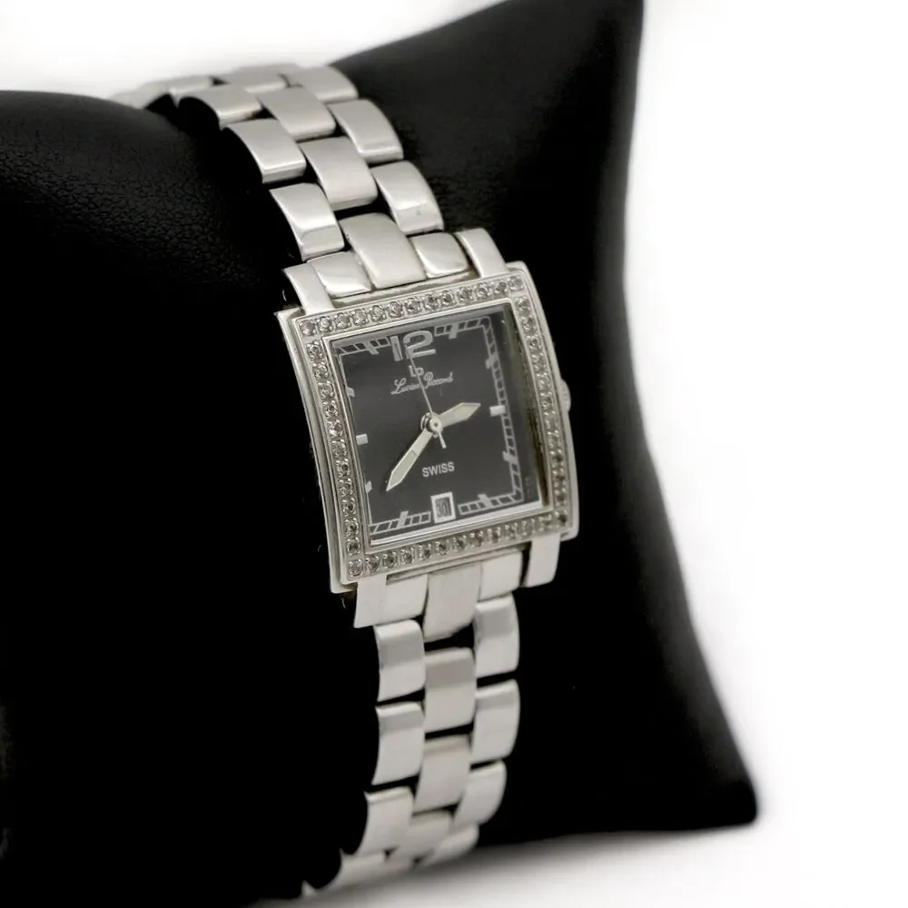 Lucien Piccard Vintage Swiss Square Diamond Accent Watch